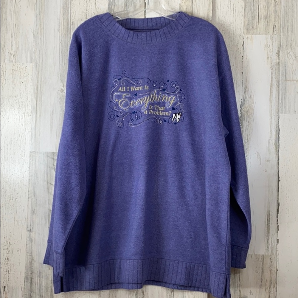 Big Dogs Woman’s Fleece Sweater Purple X-Large